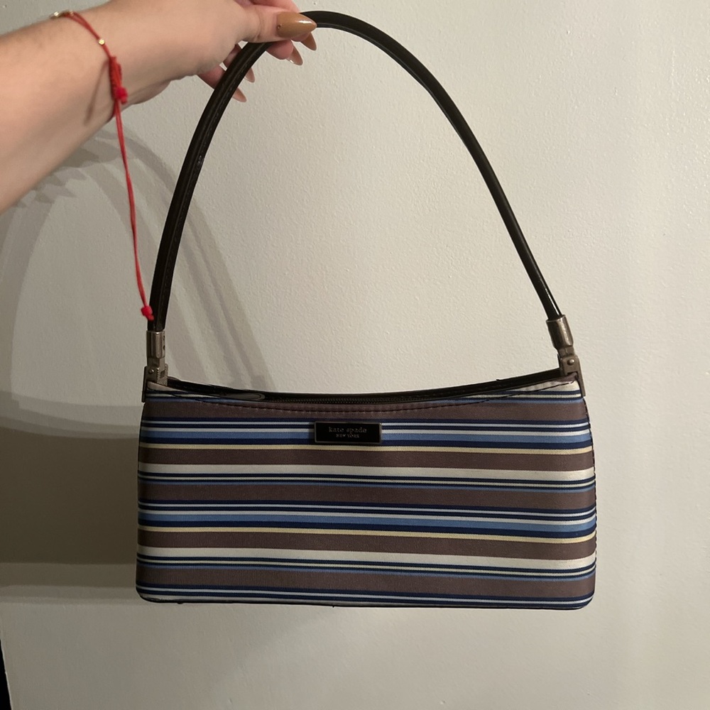 Sold Vintage Kate Spade  Logo Striped Shoulder Bag 💕NWOT 90s - Picture 3 of 9